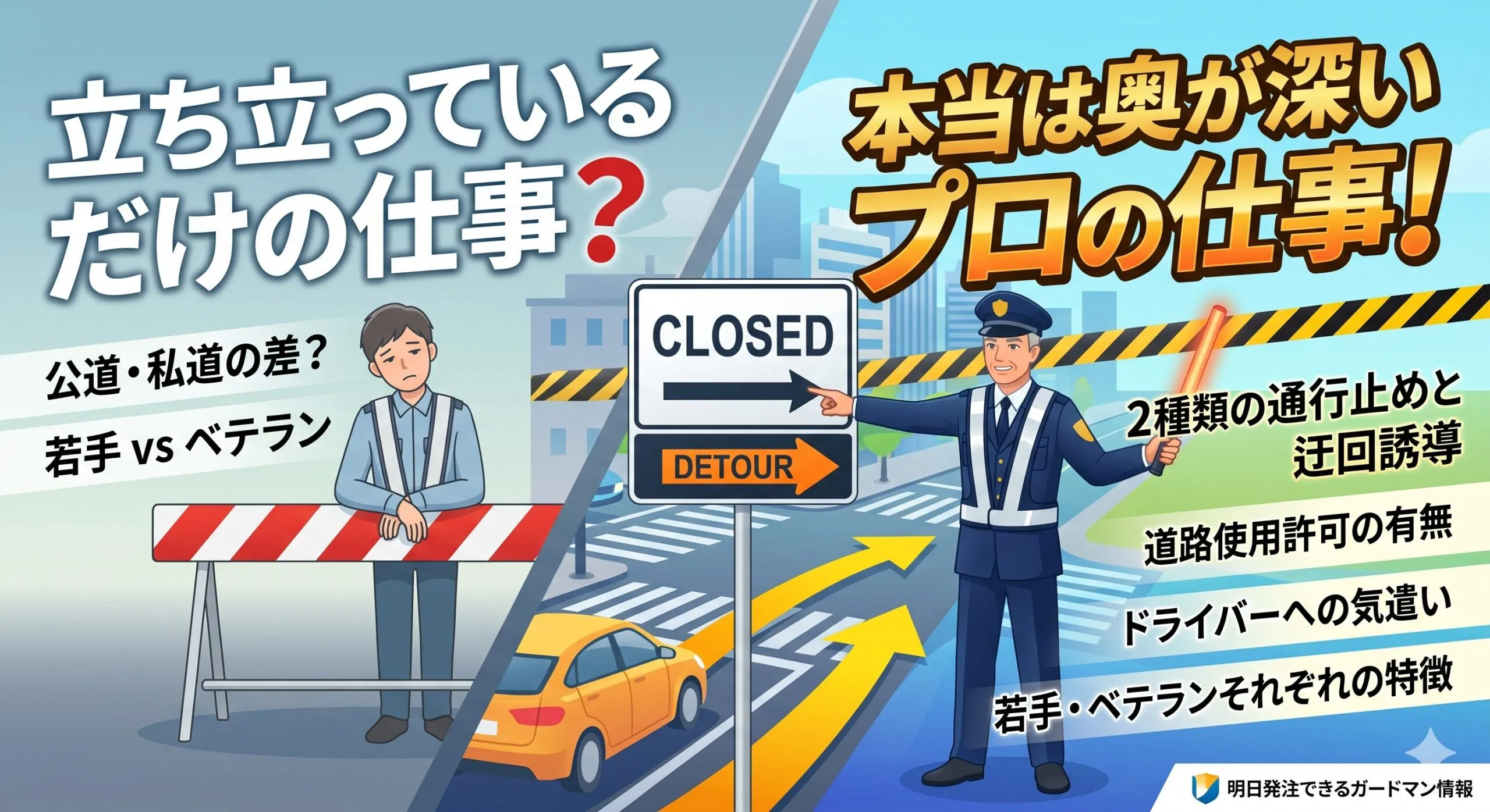 【通行止めは簡単な仕事?】2種類の違いと、現場の監督さんに知ってほしい警備員のコミュニケーション能力の話