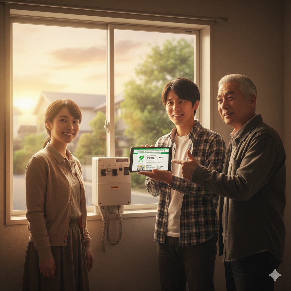 地域住民と接する警備員