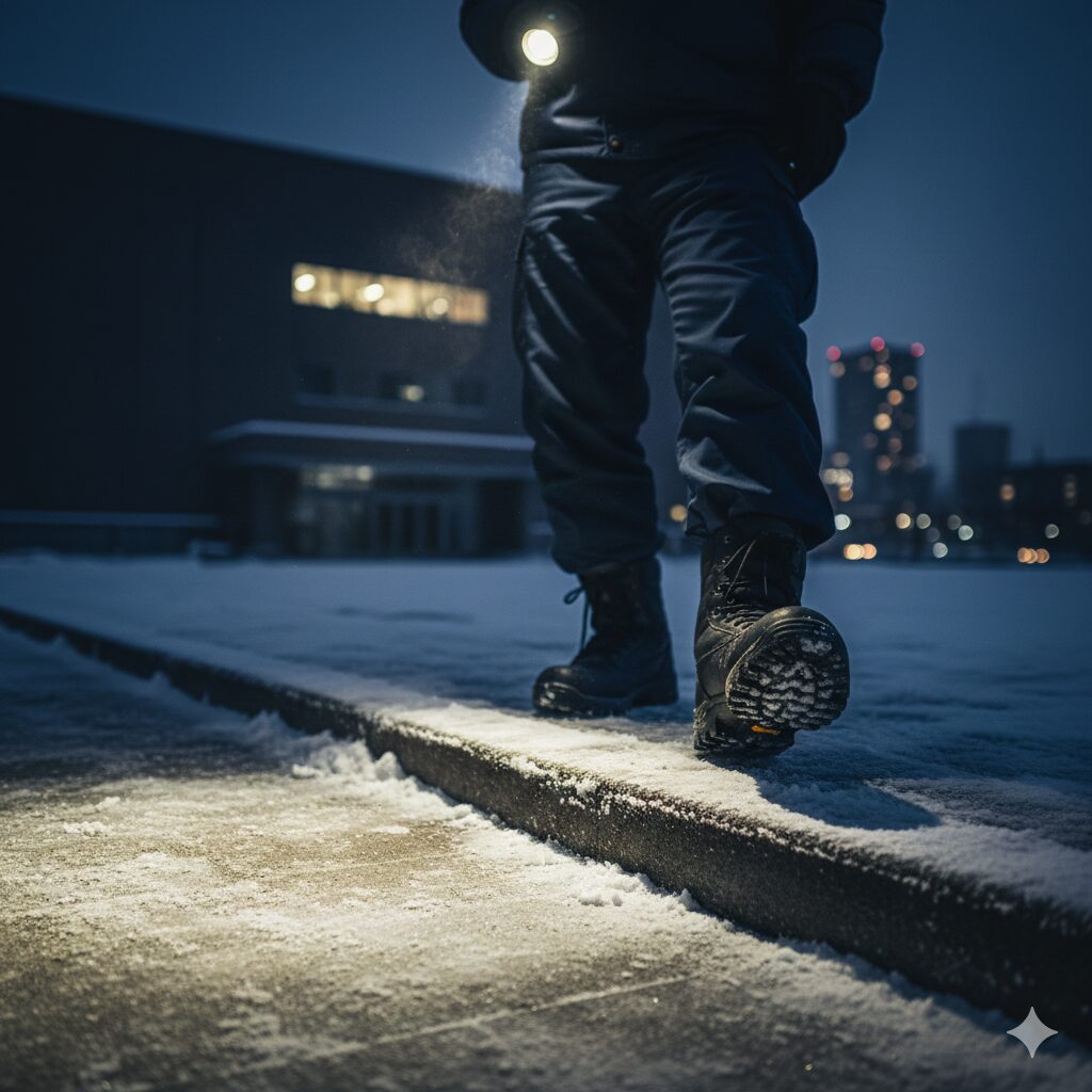【警備業の安全管理】冬場に急増!警備員の労災事故を防ぐための「危険予知訓練(KYT)」実践マニュアル