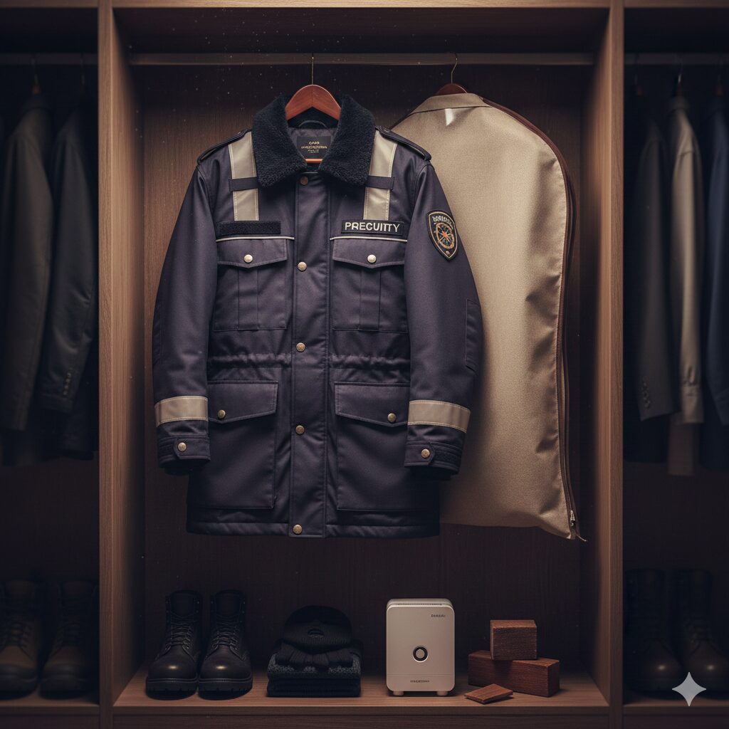 警備員の制服コート、クリーニングの「しまい時」と正しい保管術