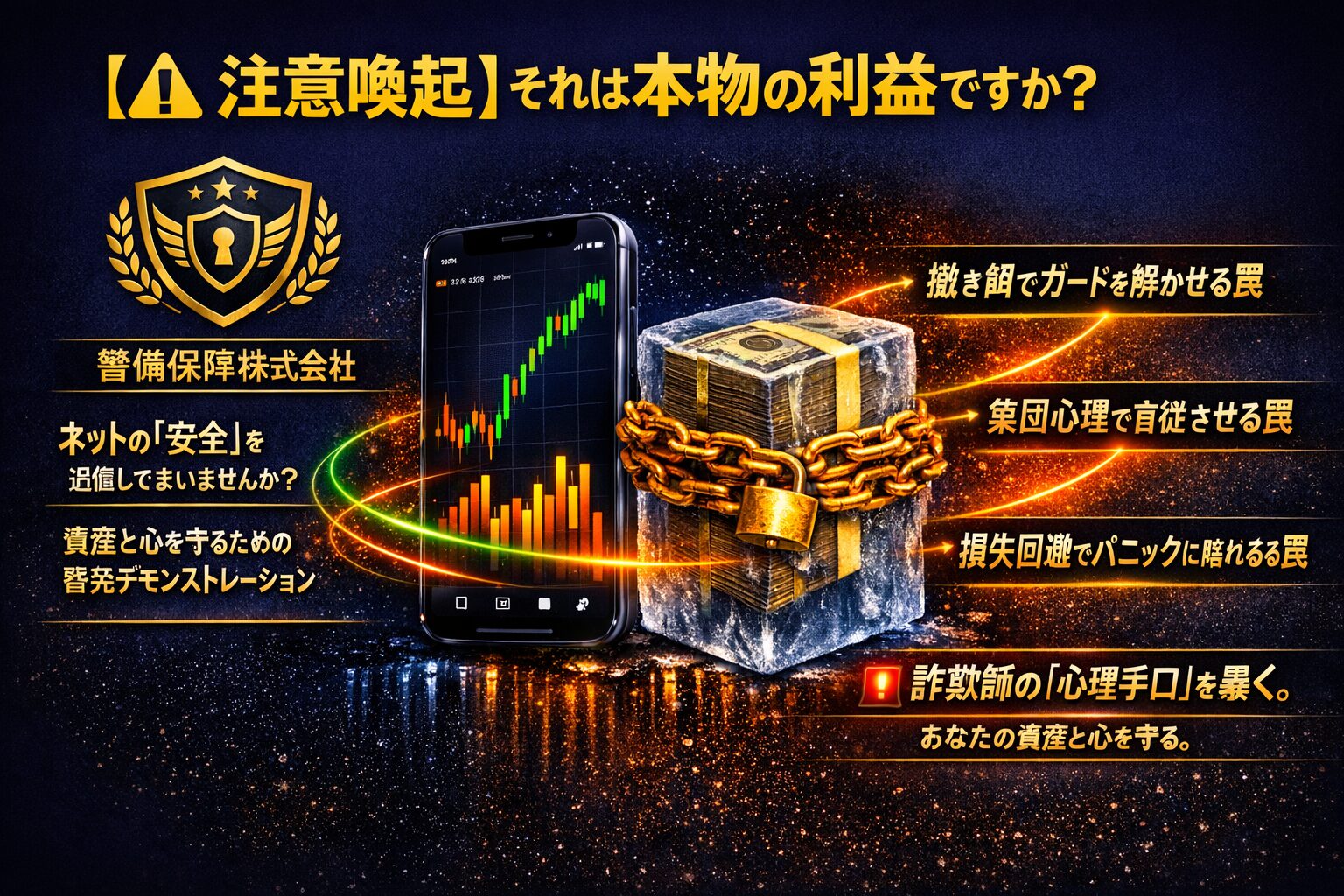 「自分は騙されない」と思っている人ほど危ない。五輪警備保障が贈る、10分間の投資詐欺体験。