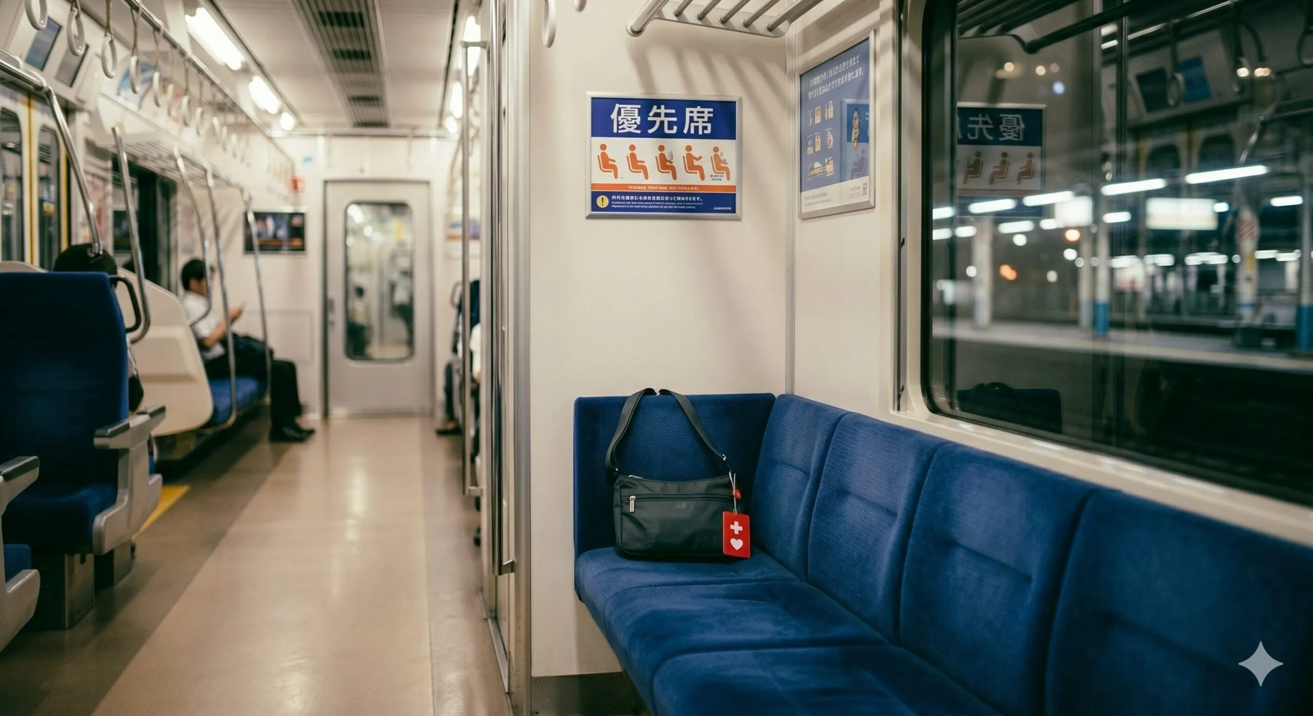 静寂な電車内の優先席とヘルプマーク