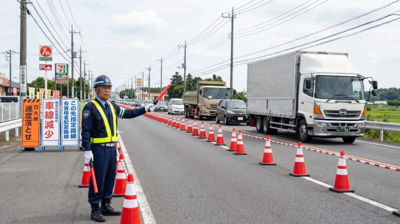 主要幹線・道路規制における安全誘導と有資格者配置