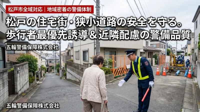 松戸の住宅街・狭小道路の安全を守る 五輪警備保障株式会社