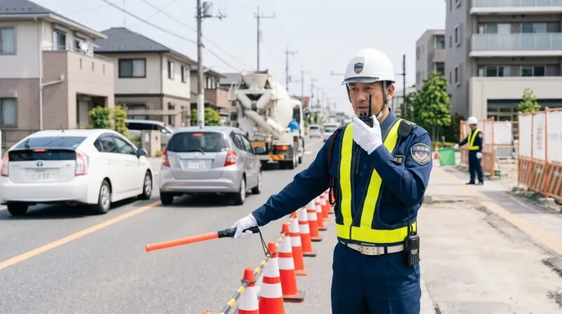 流山街道・幹線道路での片側交互通行と有資格者による安全管理